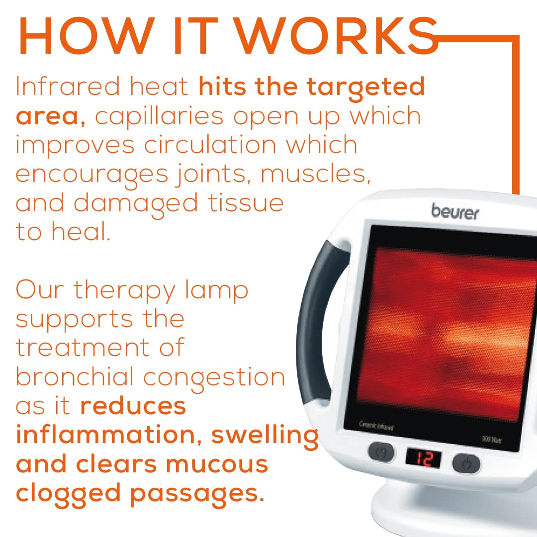 Beurer IL50 Infrared Heat Lamp Heated Red Light Therapy Lamp for Body, Face, Sinuses, & Skin - Effective BeurerBuy Supplements Australia