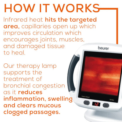 Beurer IL50 Infrared Heat Lamp Heated Red Light Therapy Lamp for Body, Face, Sinuses, & Skin - Effective BeurerBuy Supplements Australia