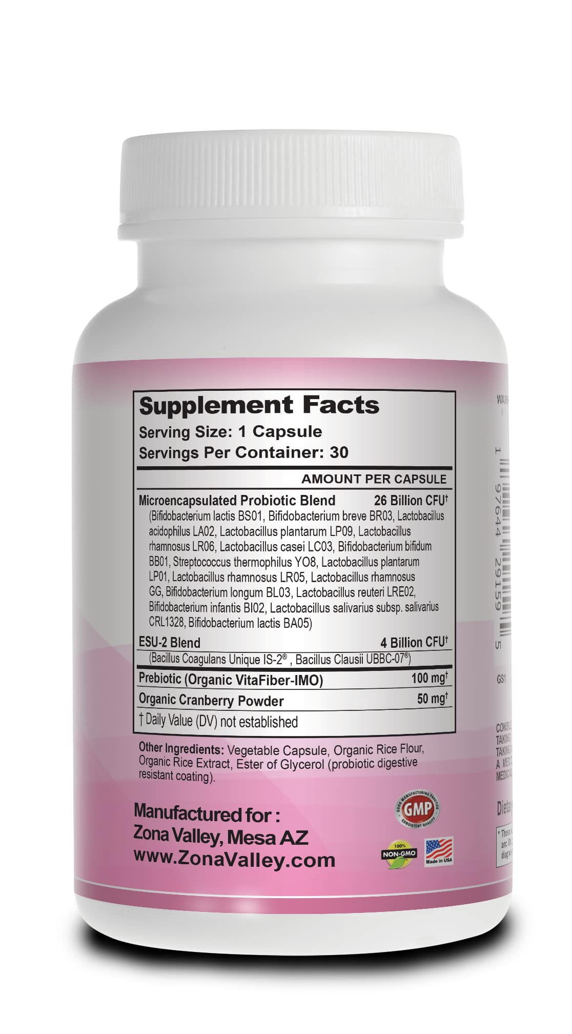 Zona Valley Belly Balance Woman 30 Capsules - Prebiotic and Microencapsulated probiotic Zona ValleyBuy Supplements Australia