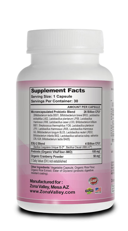 Zona Valley Belly Balance Woman 30 Capsules - Prebiotic and Microencapsulated probiotic Zona ValleyBuy Supplements Australia
