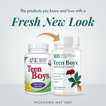 Michael's Health Naturopathic Programs Teen Boys - 60 Vegetarian Capsules - Daily Multivitamin Supplement - Kosher - 30 Servings MICHAEL'SBuy Supplements Australia