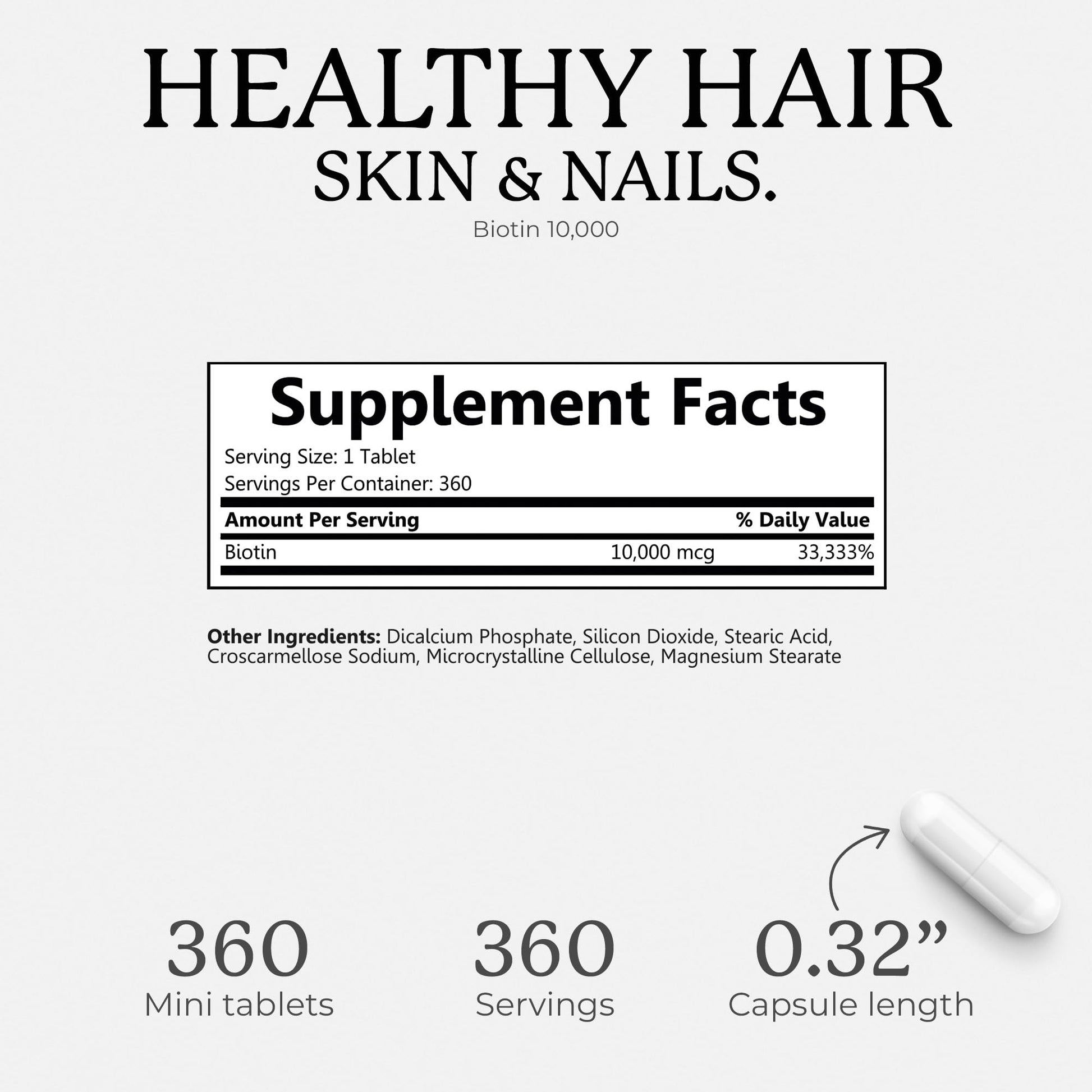 Bliss Serenity Biotin 10000mcg - Max Strength Biotin Supplement - Hair Skin and Nails Vitamins Bliss SerenityBuy Supplements Australia