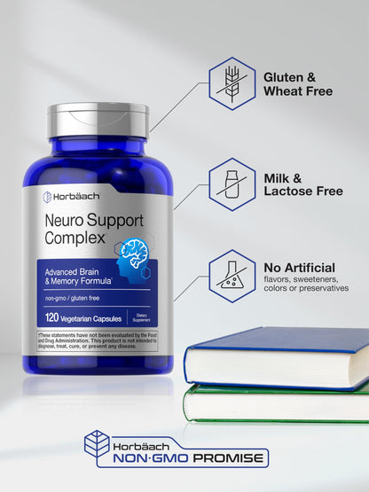 Horbäach Brain Supplement | 120 Capsules | with Phosphatidylserine & DMAE | Advanced Formula for Memory, Focus, Clarity | Vegetarian & Gluten Free | Neuro Support HorbäachBuy Supplements Australia