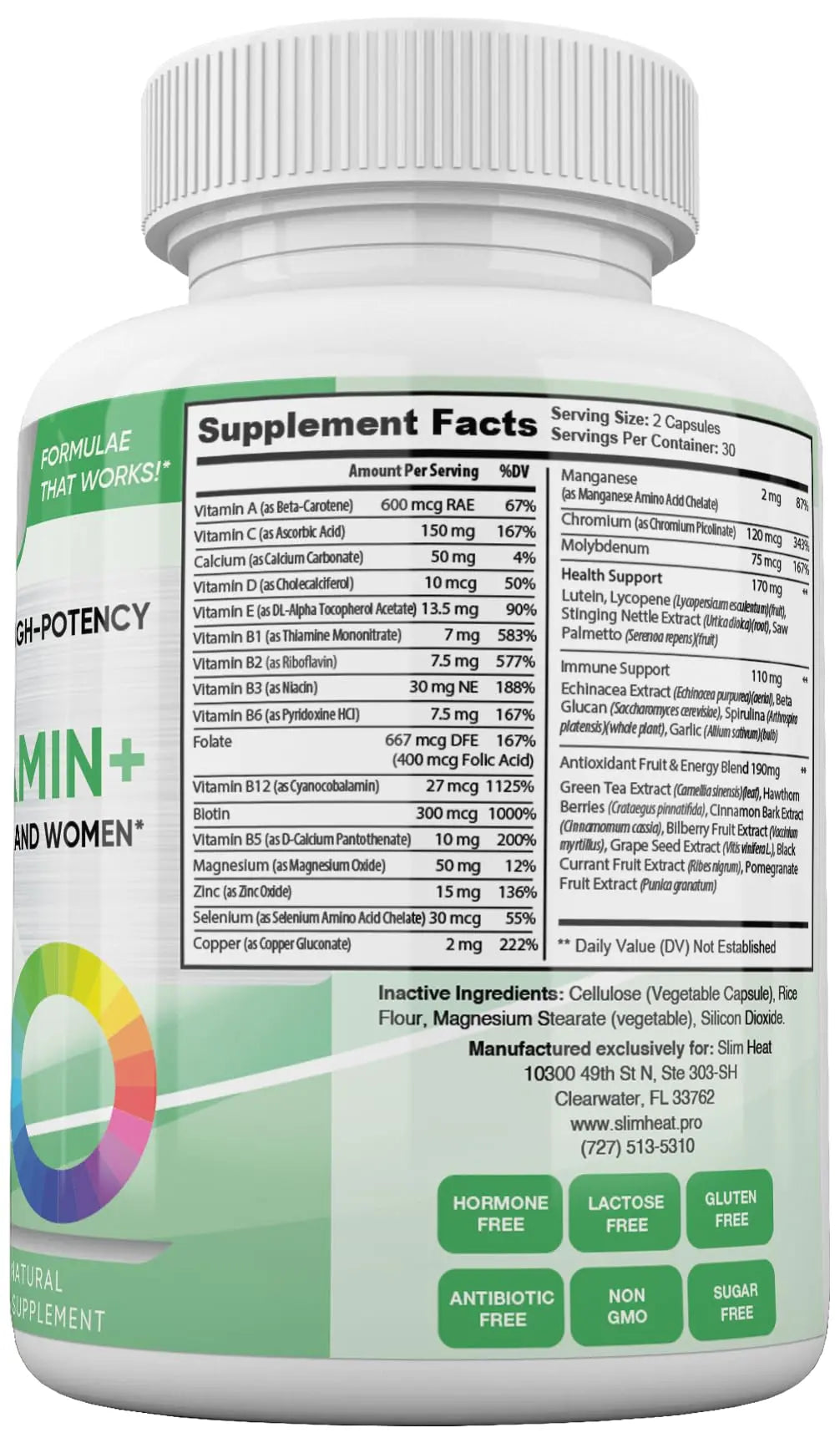 Keto Multivitamin for Women and Men - 35 Potent, Pure Ingredients - Vitamin C, Vitamin D, Vitamin A, Vitamin E and Zinc for Immune Support Slim Heat