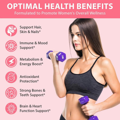 Women's Multivitamin Gummy, Vitamins A, C, D, E, K, B6, and B12 Womens Daily Multivitamin Gummy for Hair,Skin & Nails, Immune Energy Frovetani