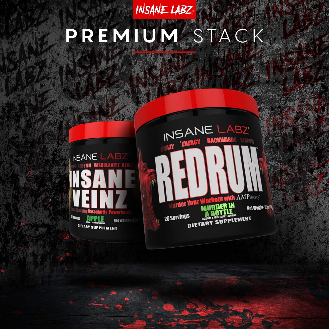 Insane Labz Redrum High Stim Pre Workout NO Booster Powder, Loaded with Beta Alanine Insane LabzBuy Supplements Australia