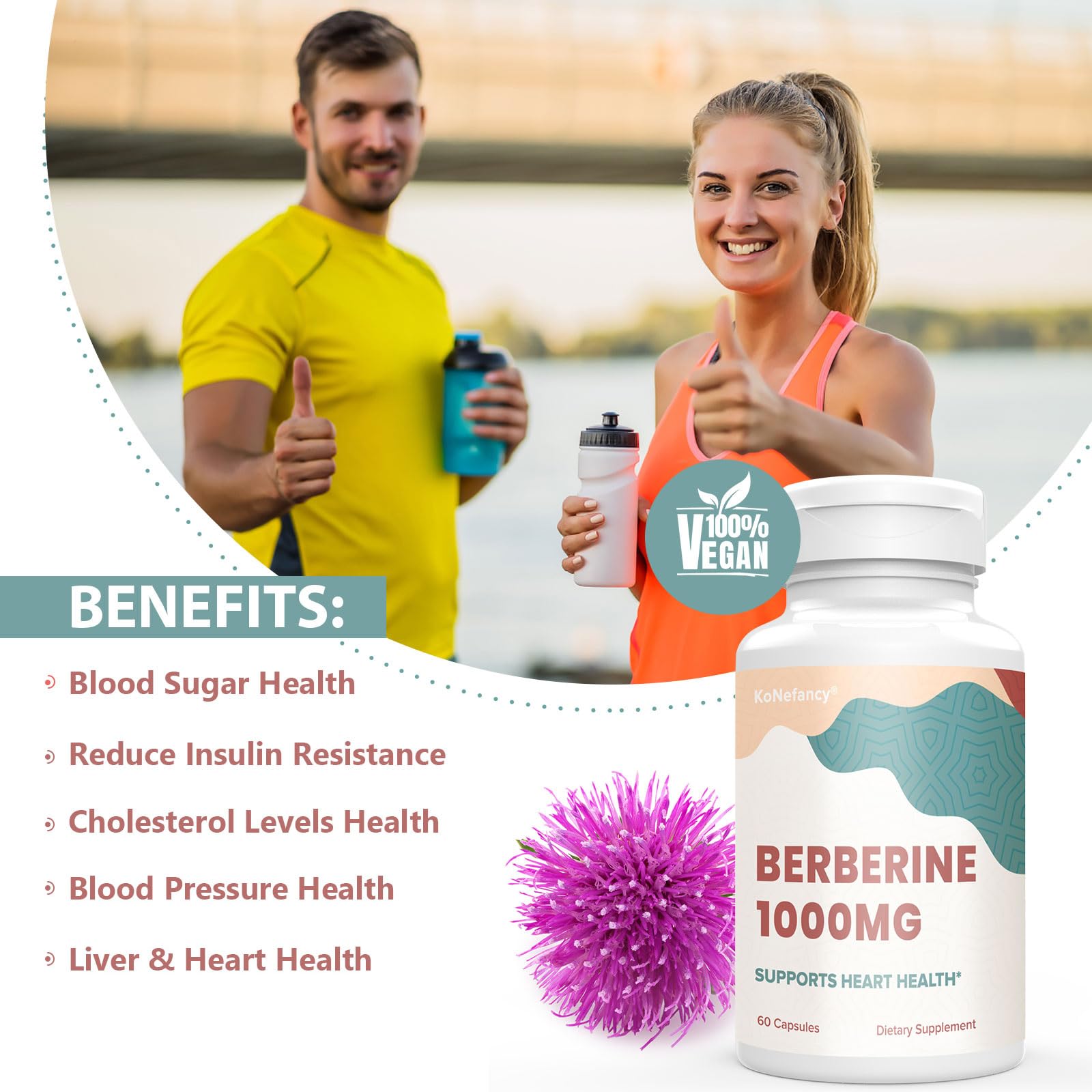 KoNefancy Berberine HCL Supplement 1000mg, High Absorption Berberine Plus Vegan KoNefancyBuy Supplements Australia