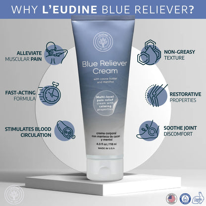 L'EUDINE Blue Reliever Cream – Joint and Muscle Therapy, Body Cream with Cocoa Butter and Menthol L'eudineBuy Supplements Australia