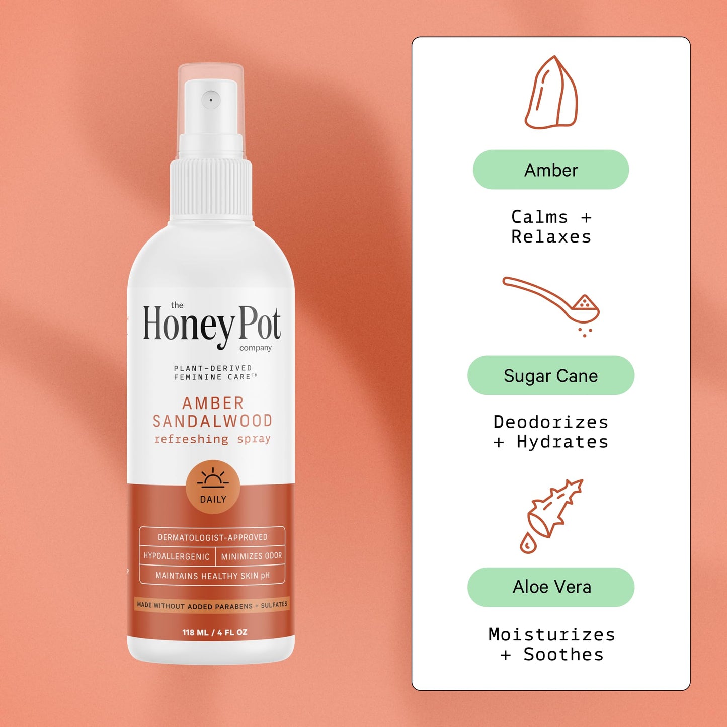 The Honey Pot Company - Refreshing and Restorative Panty and Body Plant-Derived Deodorant Spray The Honey Pot CompanyBuy Supplements Australia