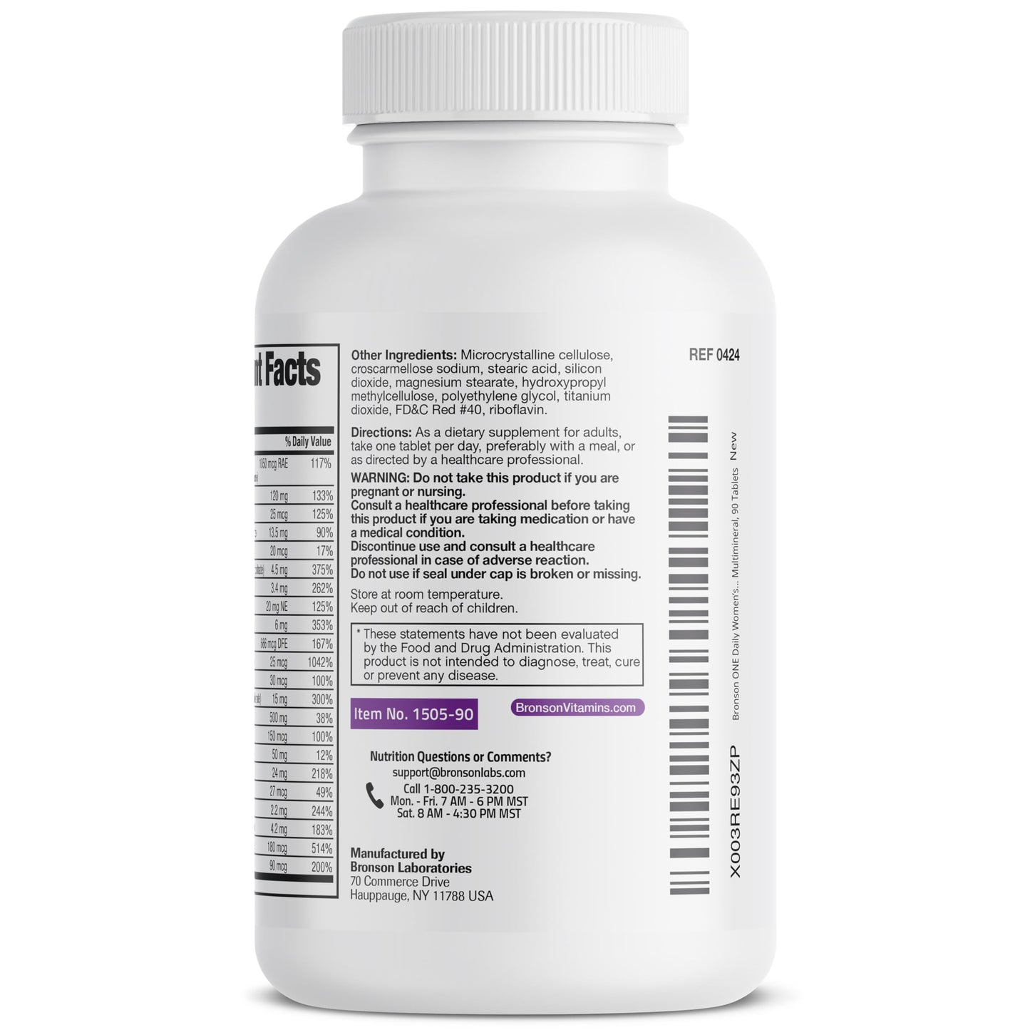 Bronson ONE Daily Women’s 50+ Complete Multivitamin Multimineral, 90 Tablets BronsonBuy Supplements Australia
