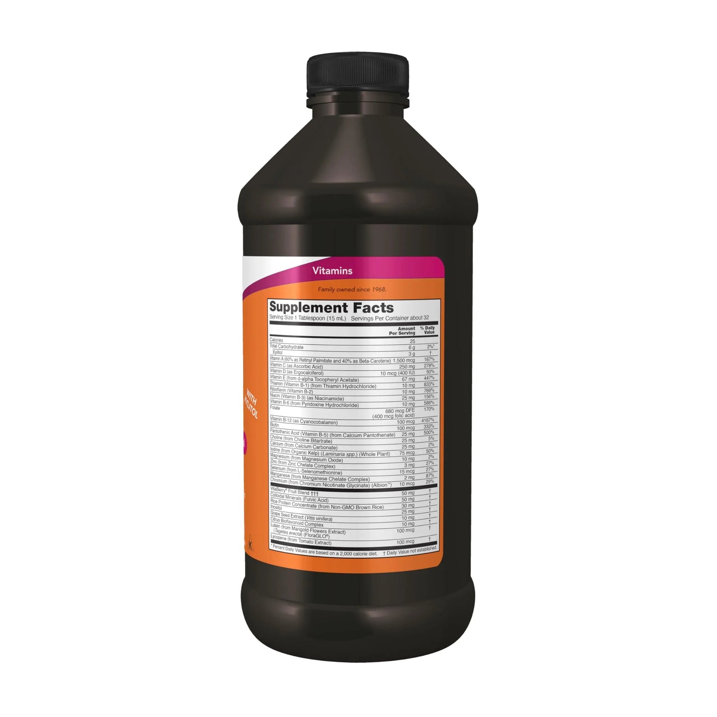 NOW Foods Supplements, Liquid Multi, Tropical Orange Flavor, Fast Absorption, with Added Phytonutrients, 16-Ounce NOW Foods