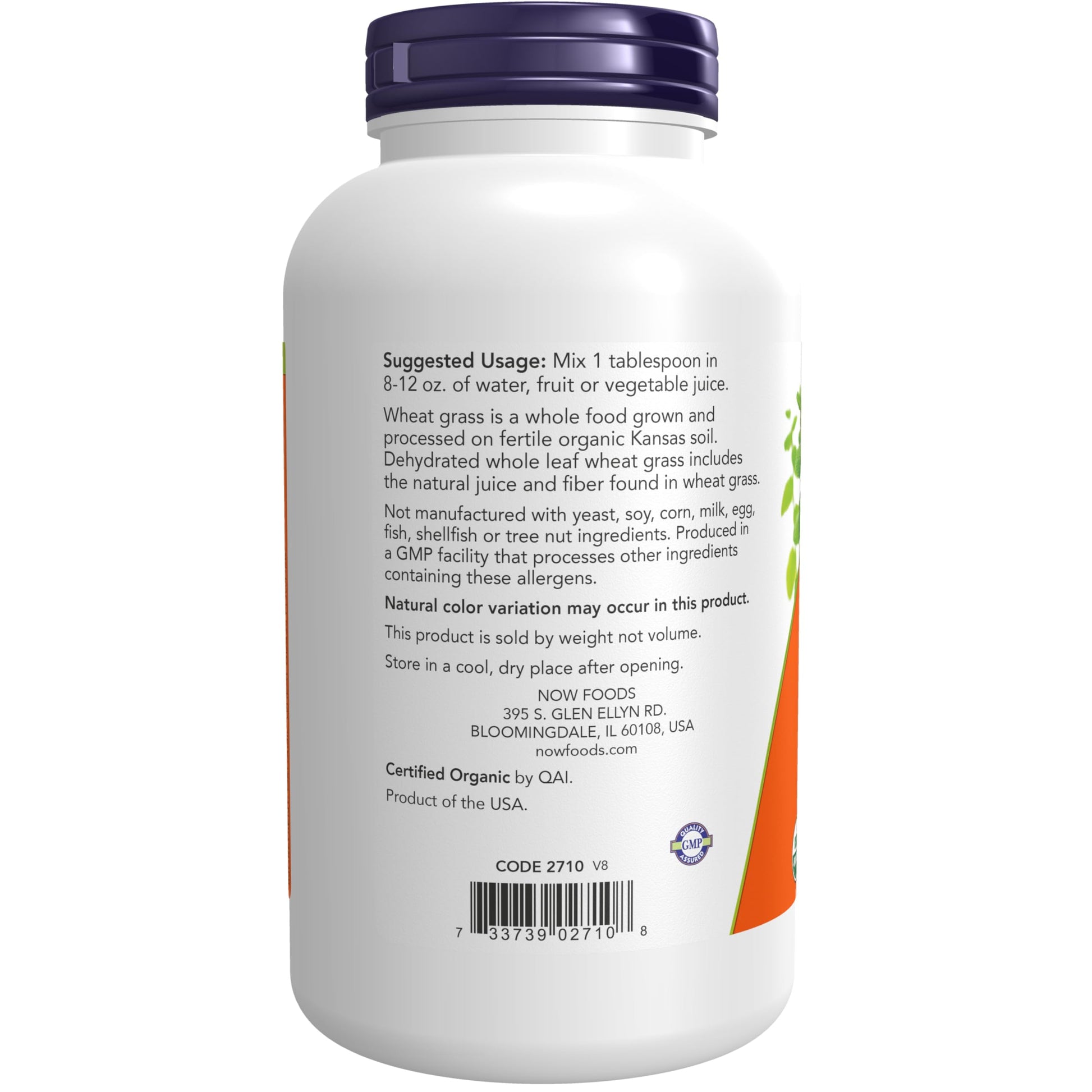 NOW Foods Supplements, Certified Organic and Non-GMO, Wheat Grass Powder, Green Superfood, 9-Ounce NOW FoodsBuy Supplements Australia