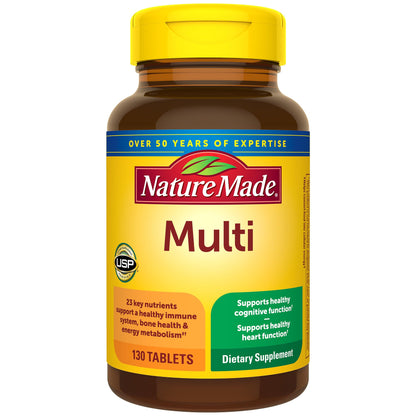 Nature Made Multivitamin Tablets with Vitamin D3 and Iron, 130 Count for Daily Nutritional Support Nature MadeBuy Supplements Australia