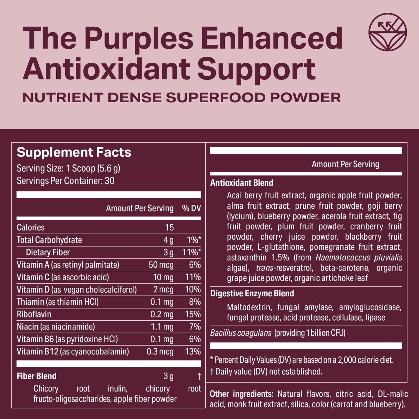 Proper, The Purples Nutrient-Dense Superfood Powder - Antioxidant Supplement and Cellular Support – Acai, Amla, Blueberry, Vitamin C, B Vitamins & More - Enhanced with Prebiotic Fiber & Probiotics ProperBuy Supplements Australia
