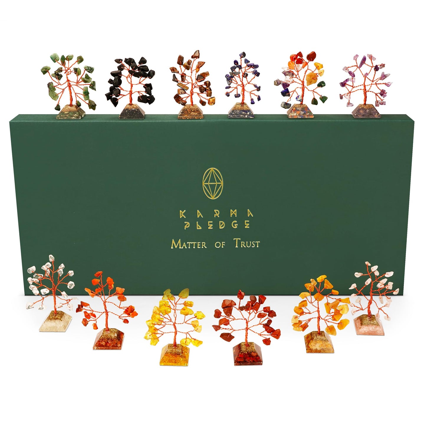 Crystal Tree Tree of Life 7 Chakra Healing Crystals & Stones for Positive Energy, Good Luck Gifts