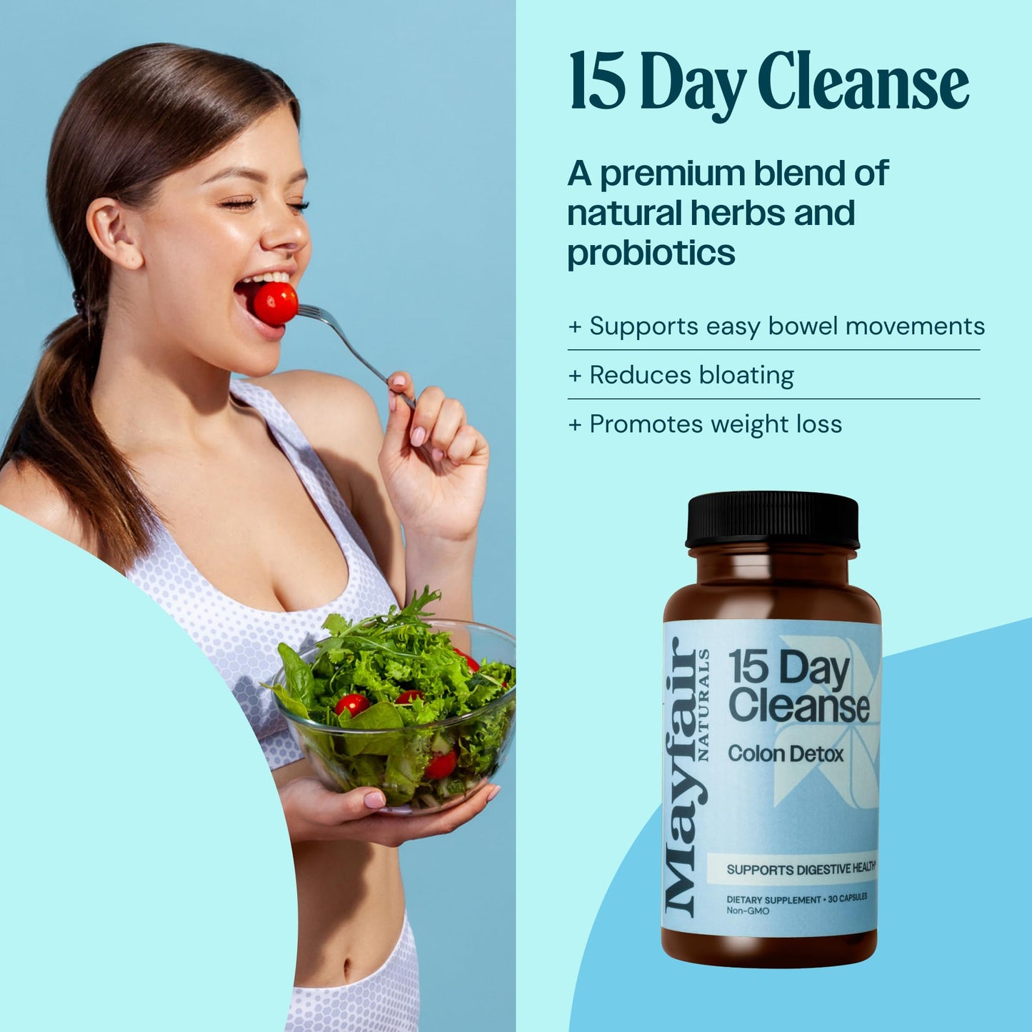 Mayfair Naturals 15 Day Cleanse Colon Detox, Dietary Supplement, 30 Capsules, Natural Laxative Mayfair NaturalsBuy Supplements Australia