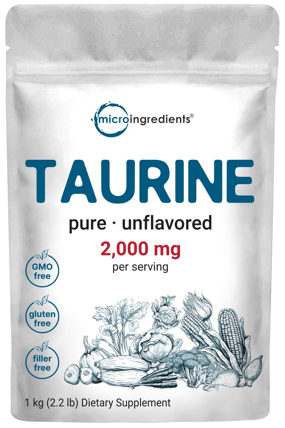 Micro Ingredients Taurine Powder Supplement | 1 KG, 2000mg Per Serving | Unflavored | 100% Pure, Easily Absorbed Free Form | Essential Amino Acids for Exercise, Energy, & Heart Support Micro IngredientsBuy Supplements Australia