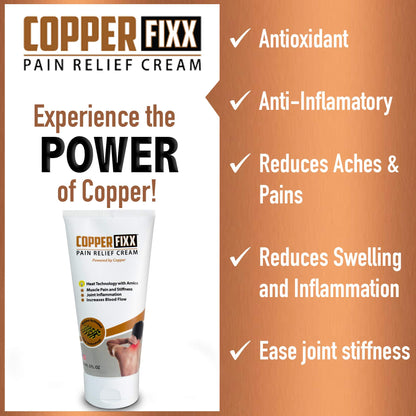 CopperFixx Pain Relief Cream, 5 Fl Oz Tube Powered by Copper with Heat Technology Arnica for Muscle & Stiffness Joint Inflammation, Knee, Back, Shoulder Arthritis Pain. Fast Acting, CF03028 CopperFixxBuy Supplements Australia
