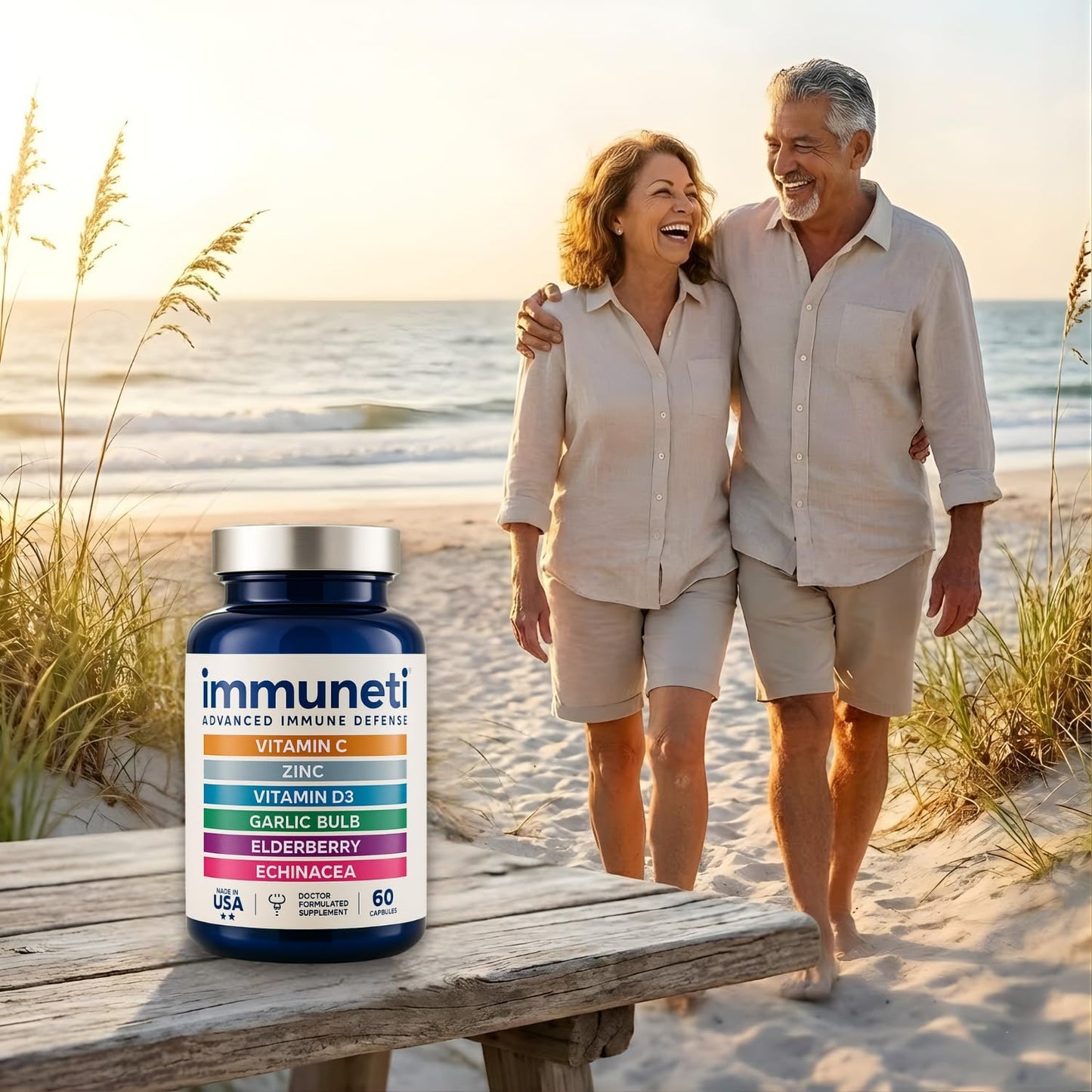 Immuneti Advanced Immune Support – Doctor Formulated 6-in-1 Daily Immunity Supplement – Made in USA – With Vitamin C, D3, Zinc, Elderberry