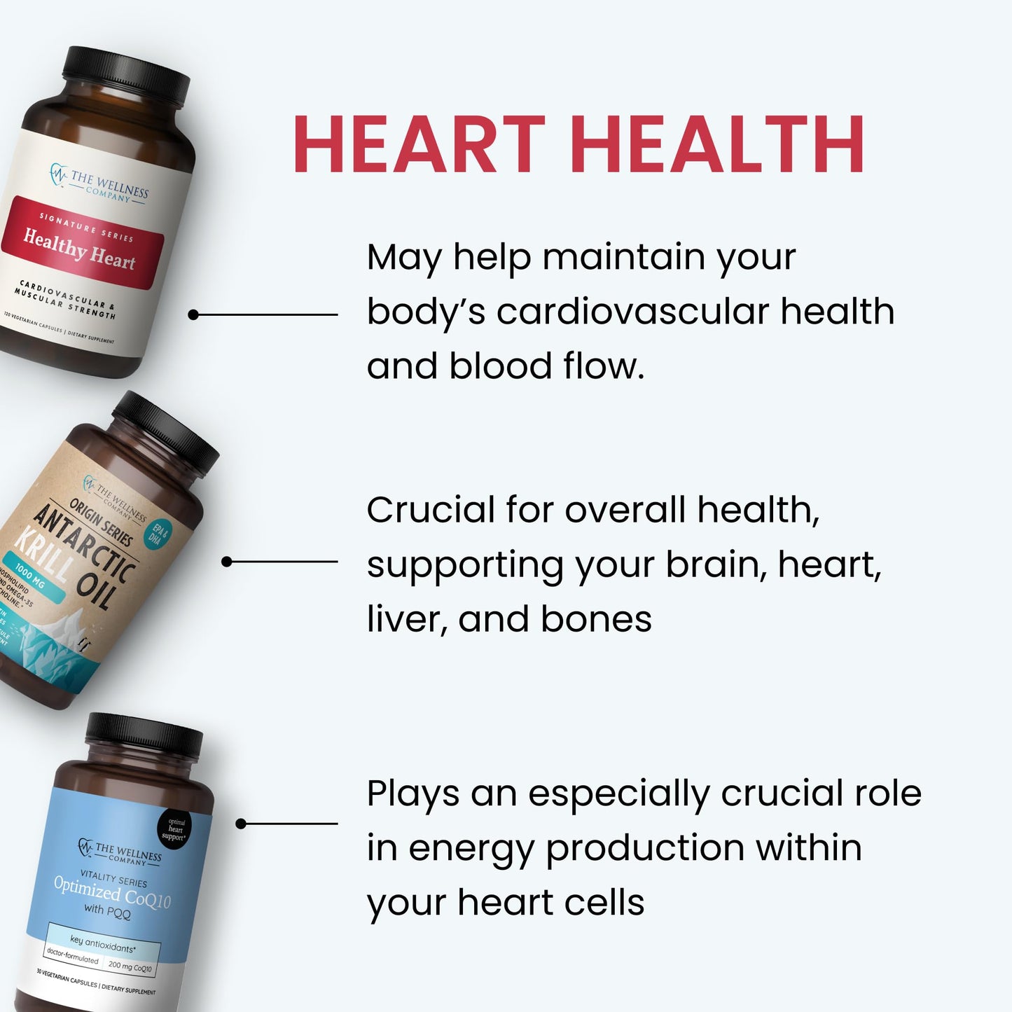 The Wellness Company Healthy Heart - Cardiovascular Strength, Blood Flow, Nitric Oxide Production & Healthy Cholesterol Levels | 120ct (2 Month Supply) The Wellness CompanyBuy Supplements Australia