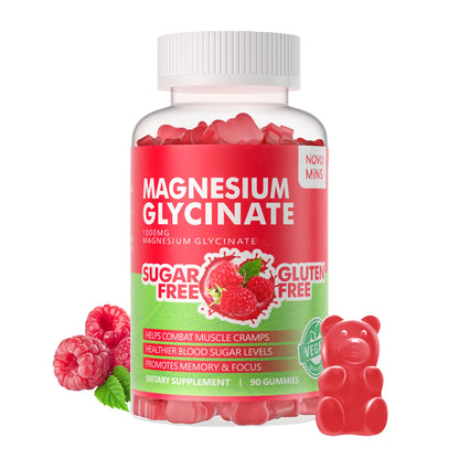 90 CT Magnesium Glycinate Gummies 1000mg - Sugar Free Magnesium Potassium Supplement with Vitamin D, B6, CoQ10 for Calm Mood & Sleep Support