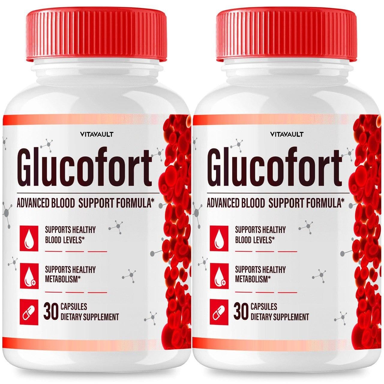 (2 Pack) Glucofort, Max Advanced Blood Support Formula Capsules VitavaultBuy Supplements Australia