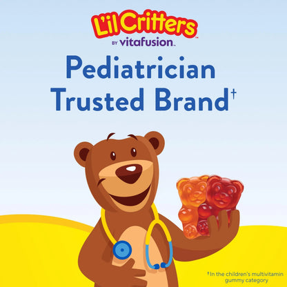 L’il Critters Gummy Vites Daily Gummy Multivitamin for Kids, Vitamin C, D3 for Immune Support Cherry, Strawberry, Orange Lil CrittersBuy Supplements Australia
