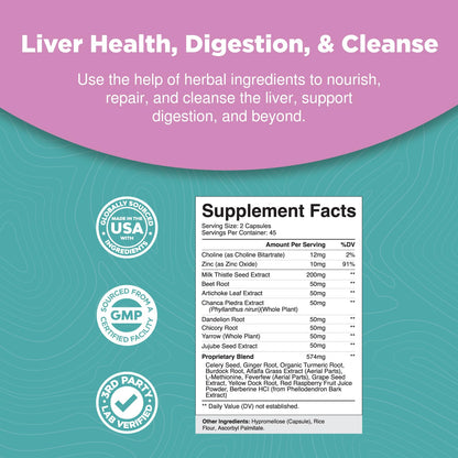 Liver Cleanse Detox & Repair Formula - Herbal Liver Support Supplement