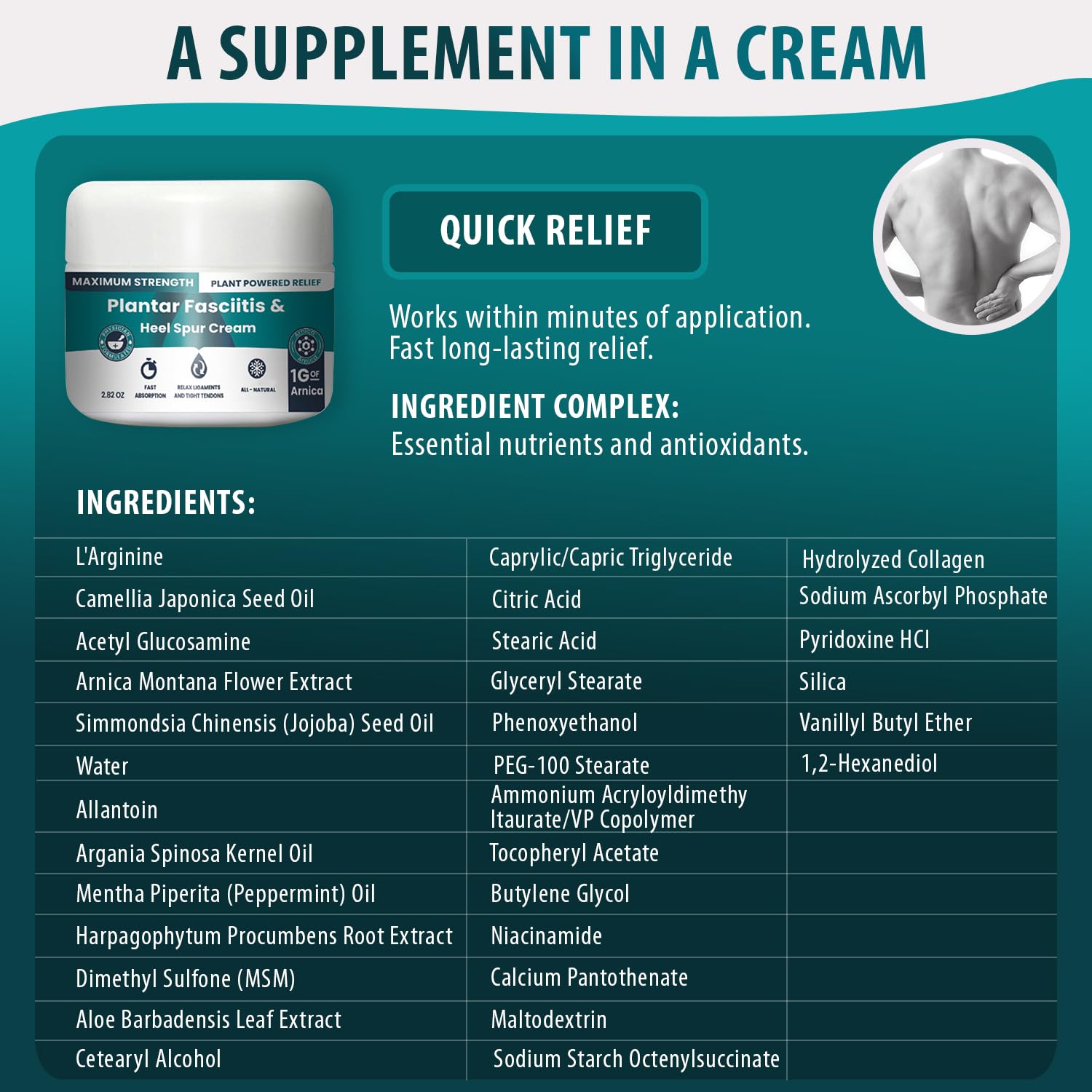 M PAIN MANAGEMENT TECHNOLOGIES Plantar Fasciitis And Heel Spur Cream By PMT - Cream For Foot Relief. High Concentration of Arnica; Vitamin B6, MSM, Glucosamine - To Soothe and Relieve - 2.82 OZ M PAIN MANAGEMENT TECHNOLOGIESBuy Supplements Australia