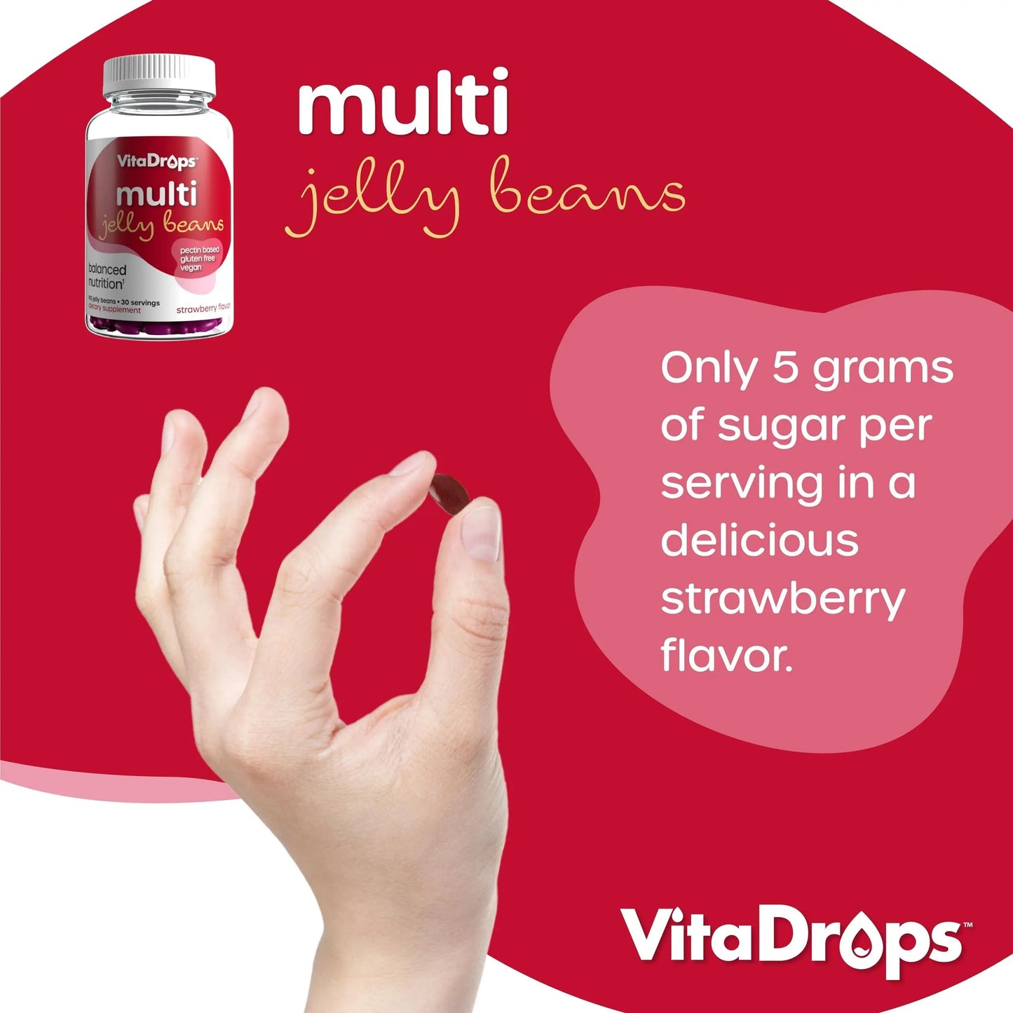 VitaDrops Multivitamin Jelly Beans, Women & Men, Source of Vitamin A C D E B-3 B-6 & Biotin, Supports Immune System, Pectin Based VitaDropsBuy Supplements Australia