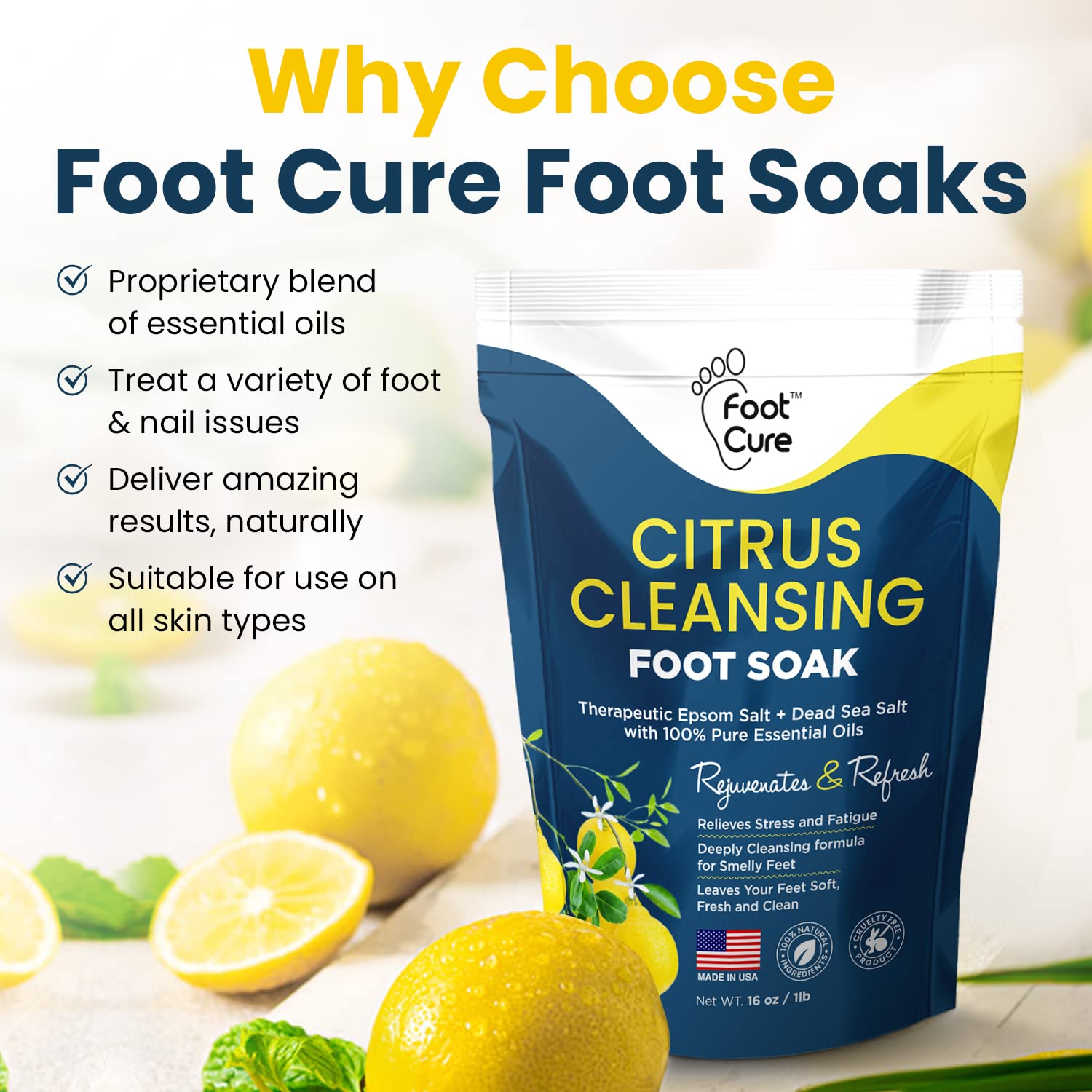Citrus Detox Foot Soak With Epsom Salts - for Foot Callus, Immune Boost, Damaged Toenail FOOT CUREBuy Supplements Australia