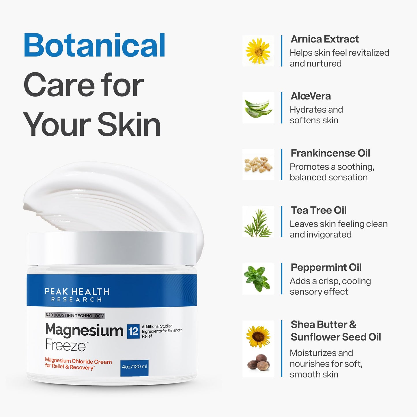 Magnesium Freeze - Topical Magnesium Cream with Niacinamide for Joints, Low Back, Sciatic Nerve, Knee, Hip, & Foot - Fast Acting Cooling Formula - Lightweight, Non-Greasy - 4oz OsteoShieldBuy Supplements Australia