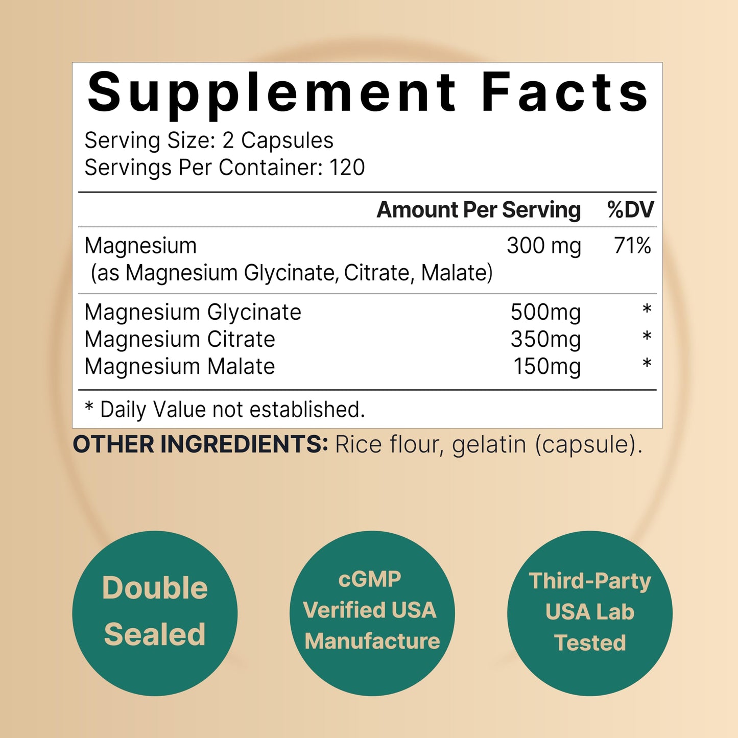 Triple Complex Magnesium Supplement, 240 Capsules | Magnesium Glycinate 500mg NatureBellBuy Supplements Australia