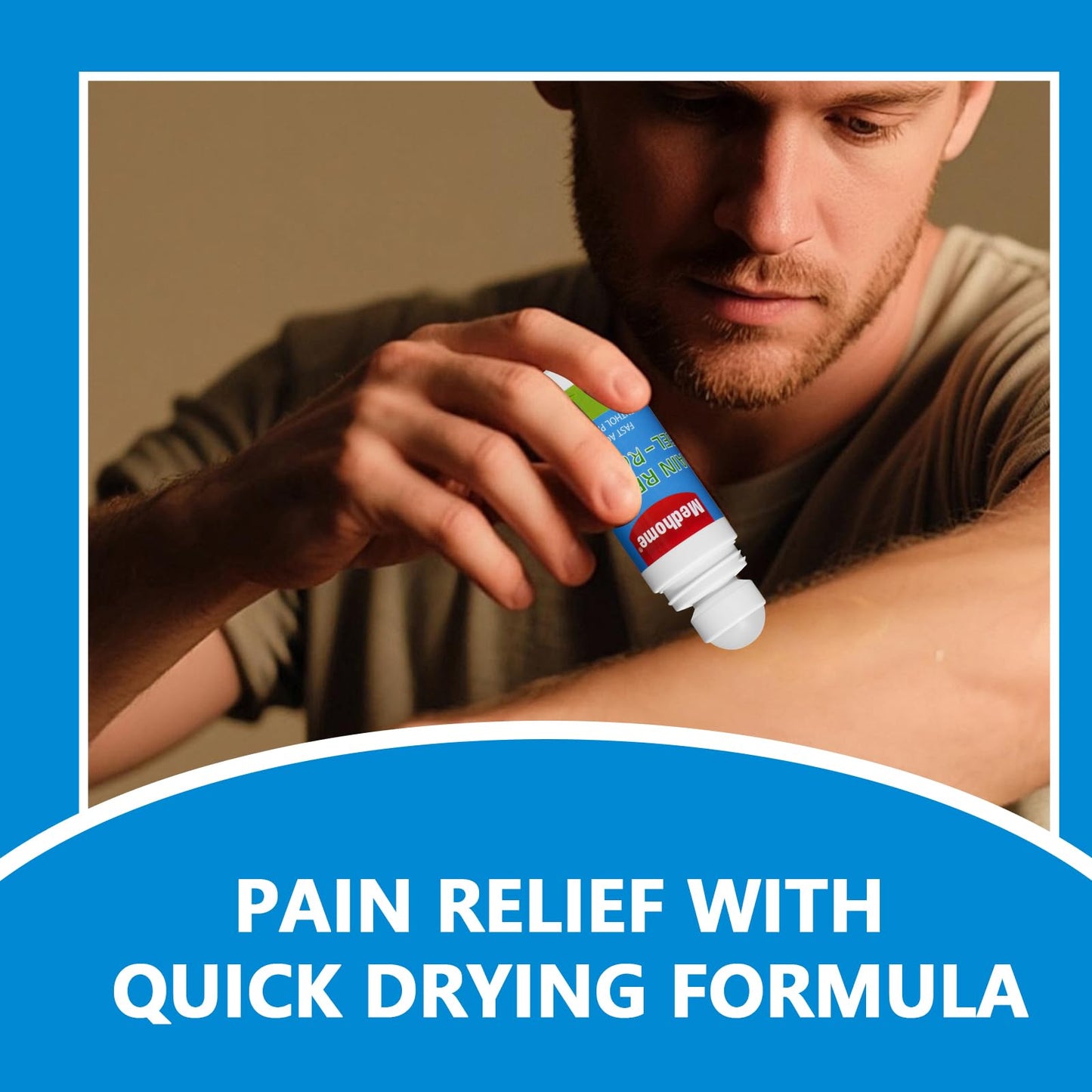 Medhome Pain Relief Roll On, Travel Size Pain Reliever, for Knee, Neck, Hip, Joint, Shoulder, Arthritis Pain Reliever, Fast Acting & Long Lasting Formula, Roll On Menthol Gel 2.5 oz (Pack of 1) MedhomeBuy Supplements Australia