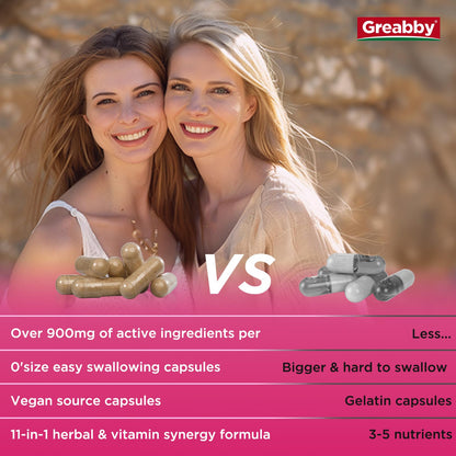 GREABBY Cortisol Supplements for Women, 11-in-1 Formula with Ashwagandha, L-Theanine, Phosphatidylserine and More, Lower Cortisol Health Support, 90 Vegan Capsules GREABBYBuy Supplements Australia