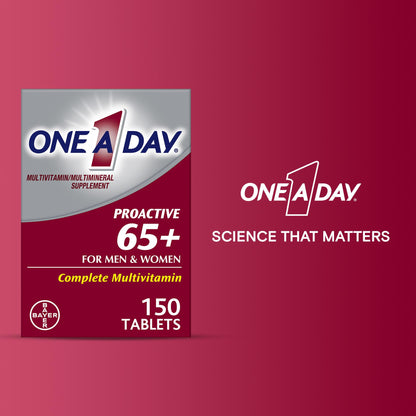 One A Day Proactive 65+, Mens & Womens Multivitamin, Supplement with Vitamin A, C, D, and Zinc to Support Bone Health & Cell Health, Calcium ONE A DAYBuy Supplements Australia
