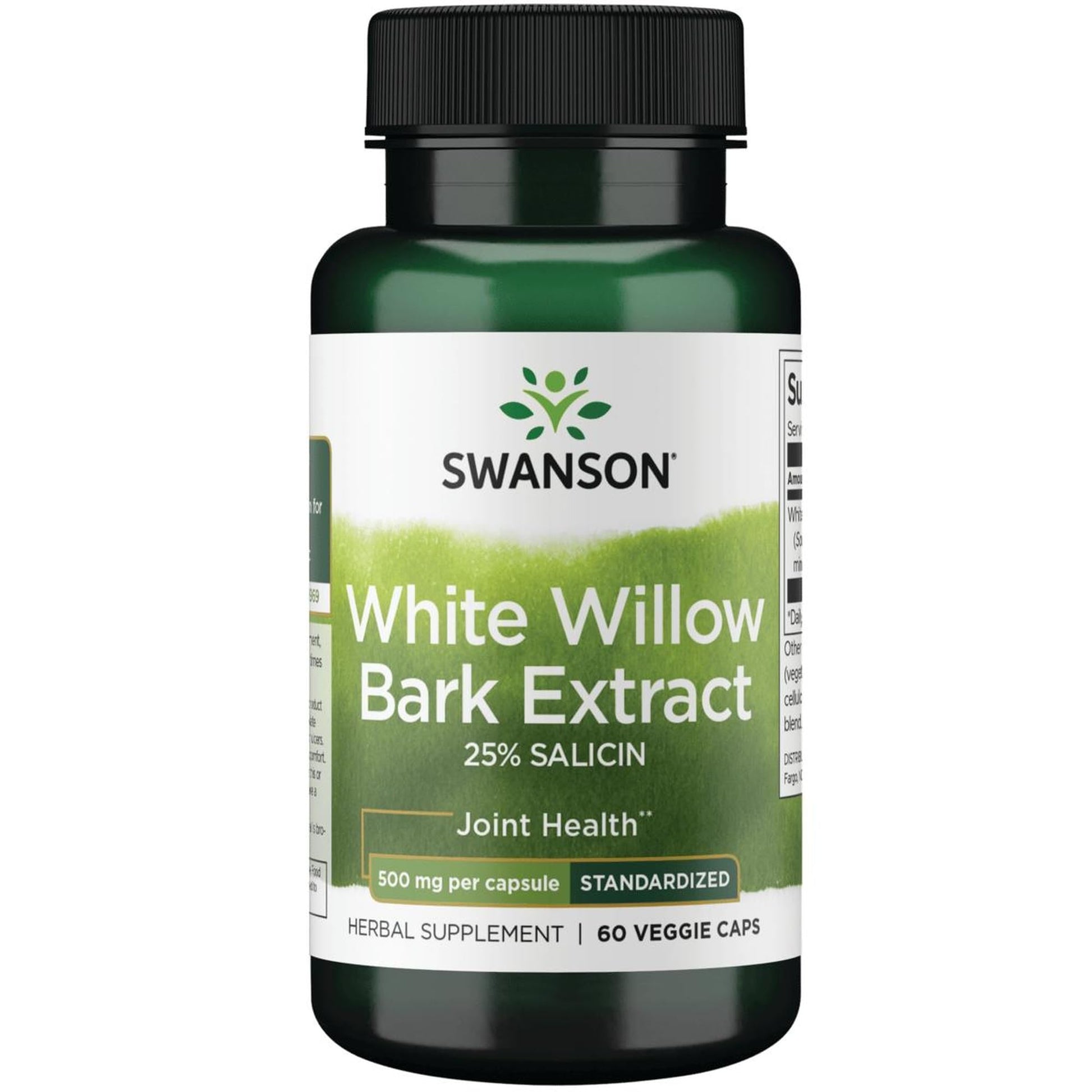 Swanson Maximum Strength White Willow Bark Extract-Promotes Joint Support & Muscle Relief-Standardized to 25% Salicin-Natural Supplement with No Stomach Irritation (60 Veggie Caps, 500mg Each) SwansonBuy Supplements Australia