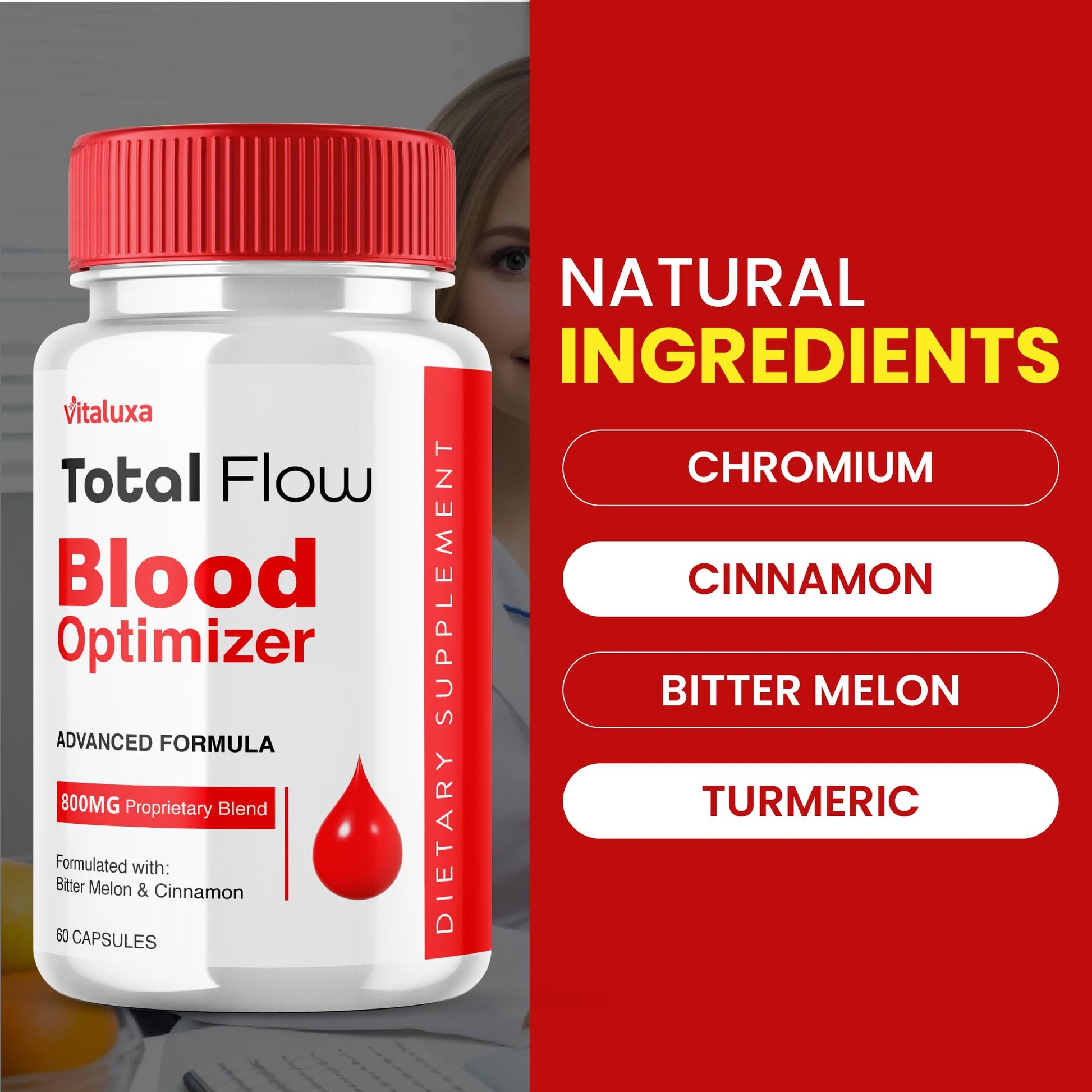 (2 Pack) Total Flow Blood Balance, TotalFlow Blood Support Capsules Supplement Advanced Formula All Natural Optimizer Maximum Strength Daily Health Wellness, TotalFlo Premium Blend Pills (120 Ct) VitaluxaBuy Supplements Australia