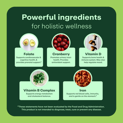 WellWithAll Women’s Multivitamin | Daily Supplement with Essential Vitamins, Minerals & Iron | Supports Immunity, Heart Health, Bone Health, Energy & Mood | Major Allergen - Free | 60 Tablets WellWithAllBuy Supplements Australia