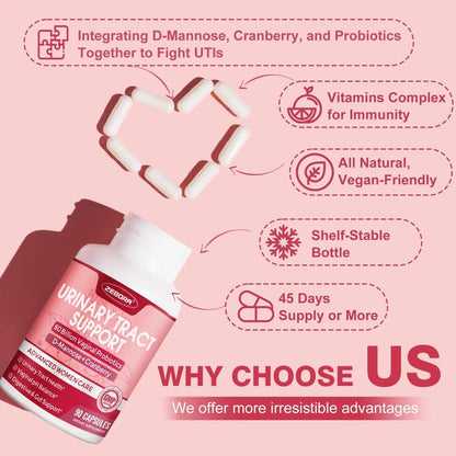 ZEBORA Urinary Tract Health for Women - Vaginal Probiotics for Women Digestive Health and pH Balance - D Mannose Supplements with Cranberry to Cleanse Urinary Tract & Bladder - 90 Capsules ZEBORABuy Supplements Australia