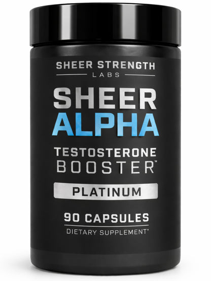 Testosterone Booster for Men - Sheer Alpha T-Booster - Clinically Backed Dose, Strongest Formula - Made in USA - Premium Blend of Fadogia Agrestis Tongkat Ali and Shilajit. 30 Servings Sheer Strength LabsBuy Supplements Australia