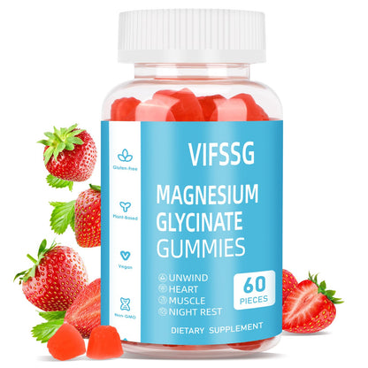 Magnesium Glycinate Gummies 400mg, Sugar Free Gummies with Magnesium L-Threonate 200mg - Magnesium Supplement Chewable Gummies