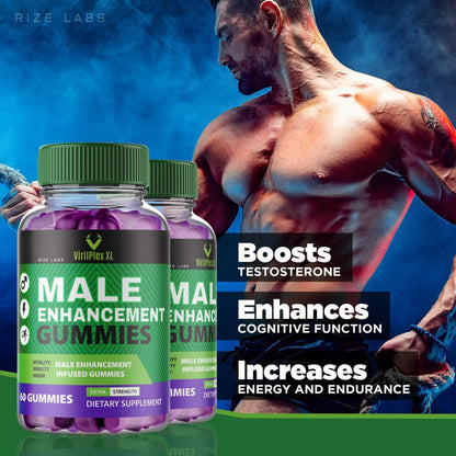 rize labs VirilPlex XL Male Performance Gummies, Premium Formula for Health and Well-Being for Men, Gummys to Deliver Maximum Performance Benefits - Pack of 3(180 Gummies) rize labsBuy Supplements Australia
