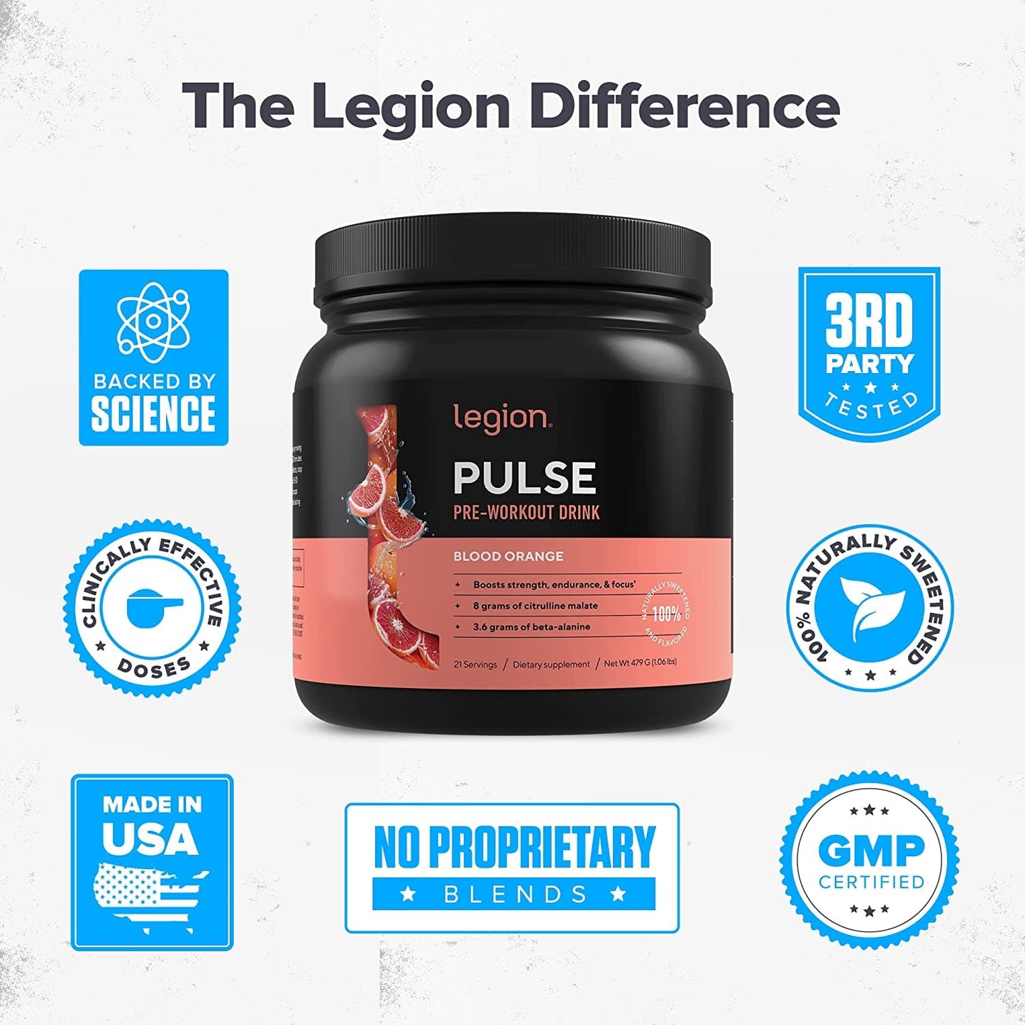 LEGION Pulse Pre Workout Supplement - All Natural Nitric Oxide Preworkout Drink LEGIONBuy Supplements Australia