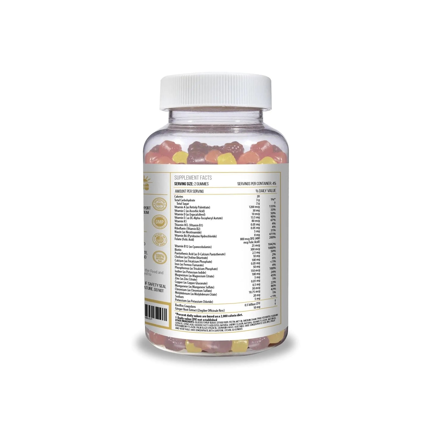 ACTIF Organic Bariatric Gummies with 25+ Organic Vitamins and Minerals for Bariatric Surgery, Advanced Formula ACTIF