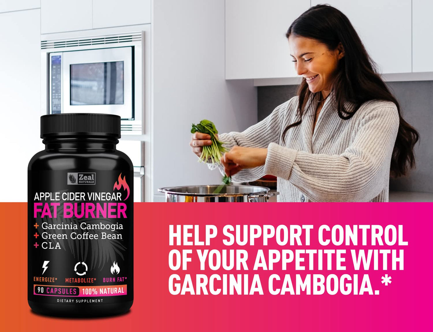 Apple Cider Vinegar Weight Management Pills for Women - Garcinia Cambogia + w. CLA Zeal NaturalsBuy Supplements Australia