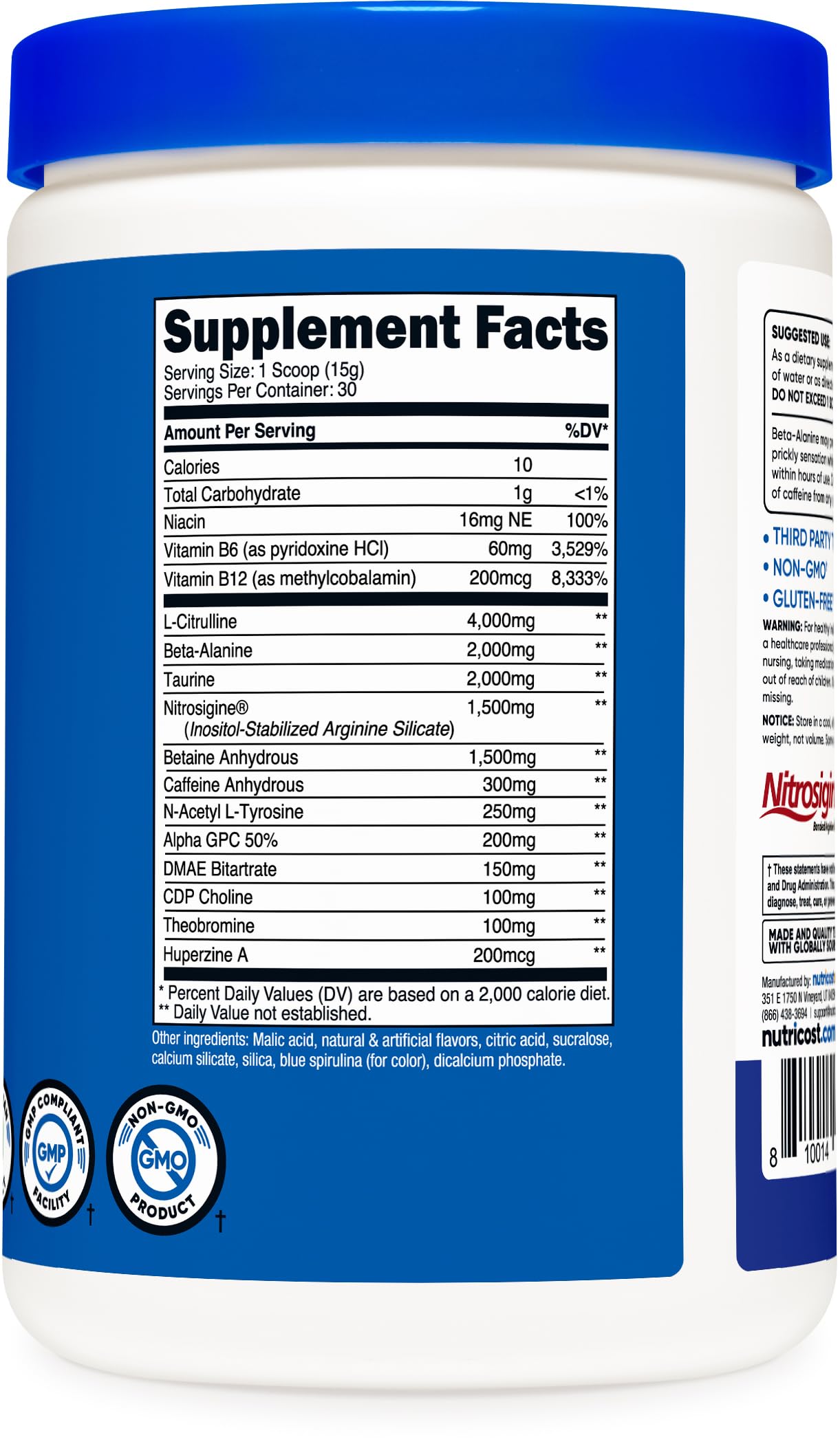 Nutricost Pre-X Xtreme Pre-Workout Powder Complex, Blue Raspberry, 30 Servings NutricostBuy Supplements Australia