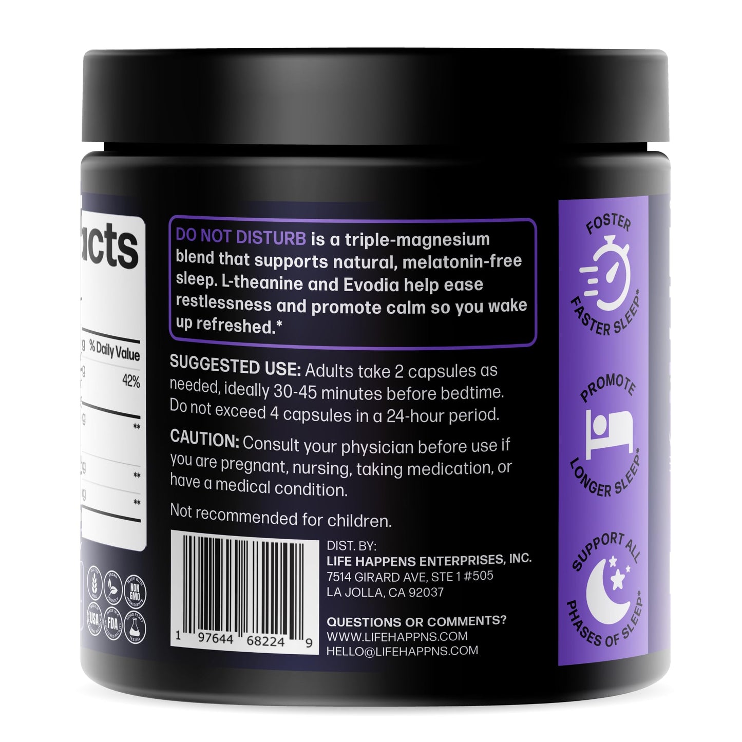 Doctor Formulated Triple Magnesium for Sleep, Calm & Relaxation with Chelated Magnesium Glycinate, L-Theanine, Passionflower & Evodia – Non-Habit, No Melatonin Magnesium Sleep Aid Support Supplement LIFE HAPPNS BE READYBuy Supplements Australia