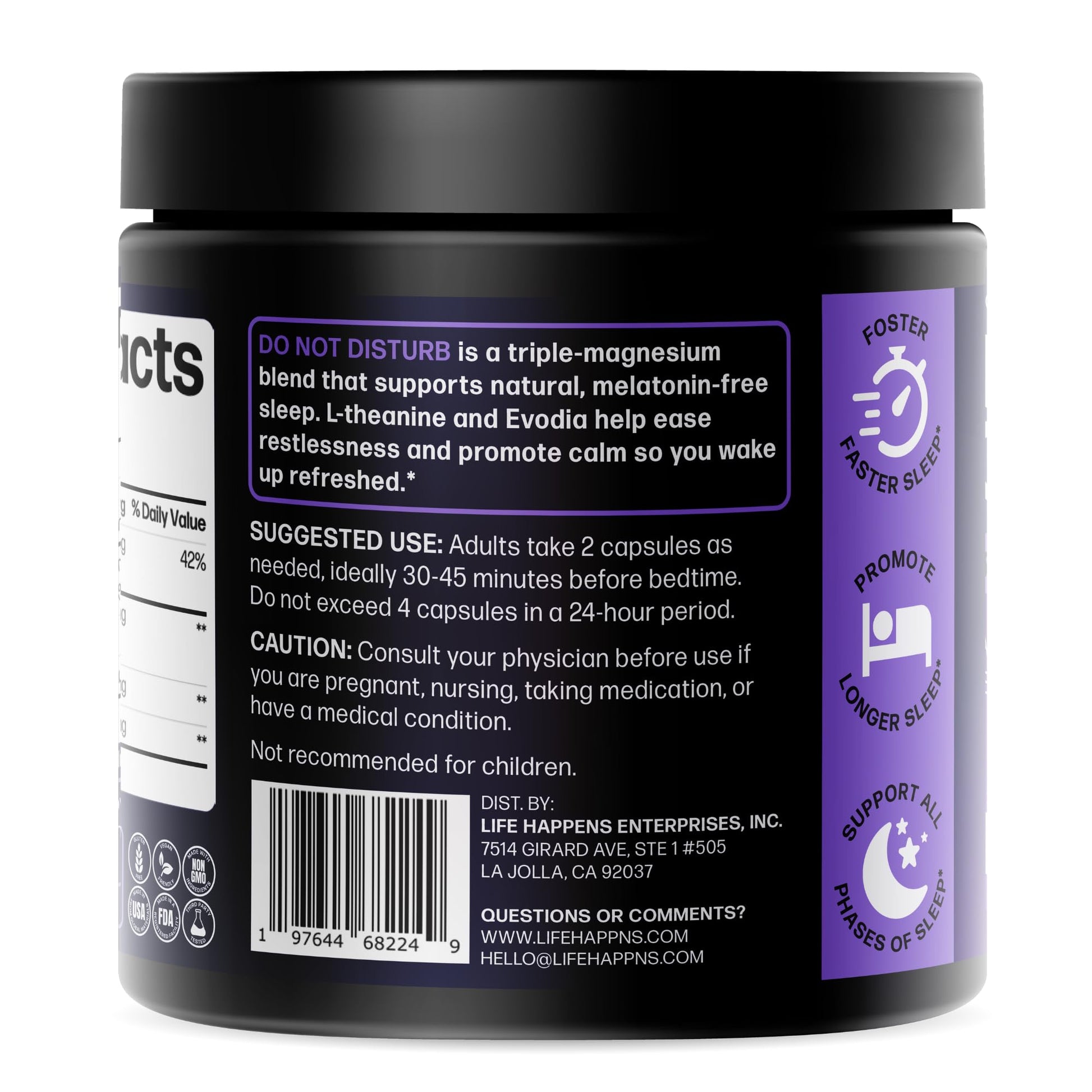 Doctor Formulated Triple Magnesium for Sleep, Calm & Relaxation with Chelated Magnesium Glycinate, L-Theanine, Passionflower & Evodia – Non-Habit, No Melatonin Magnesium Sleep Aid Support Supplement LIFE HAPPNS BE READYBuy Supplements Australia