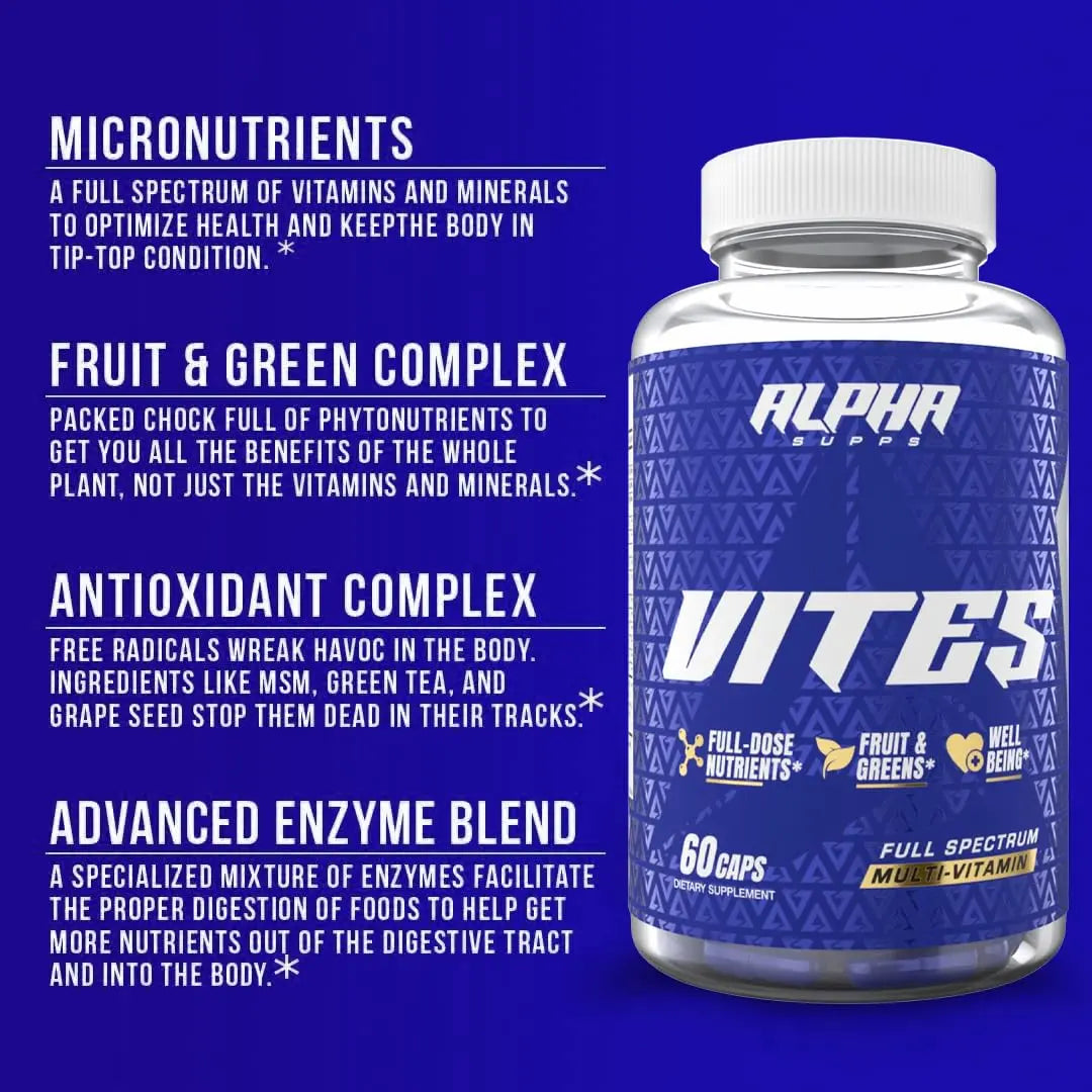 Alpha Supps Vites Men's Multivitamin, Complete Daily Supplement with Fruits, Veggies, Energy, Immune & Prostate Support Alpha SuppsBuy Supplements Australia